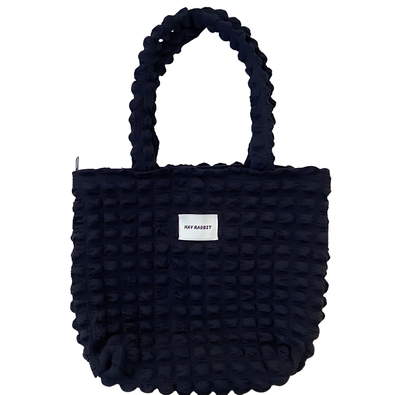 [CALM.st] Popcorn Bag, Quilted Tote, Large Capacity, Mother s, Lightweight, Women s, Waffle Pattern, Korean Style, Fluffy, Lightweight, Cute,