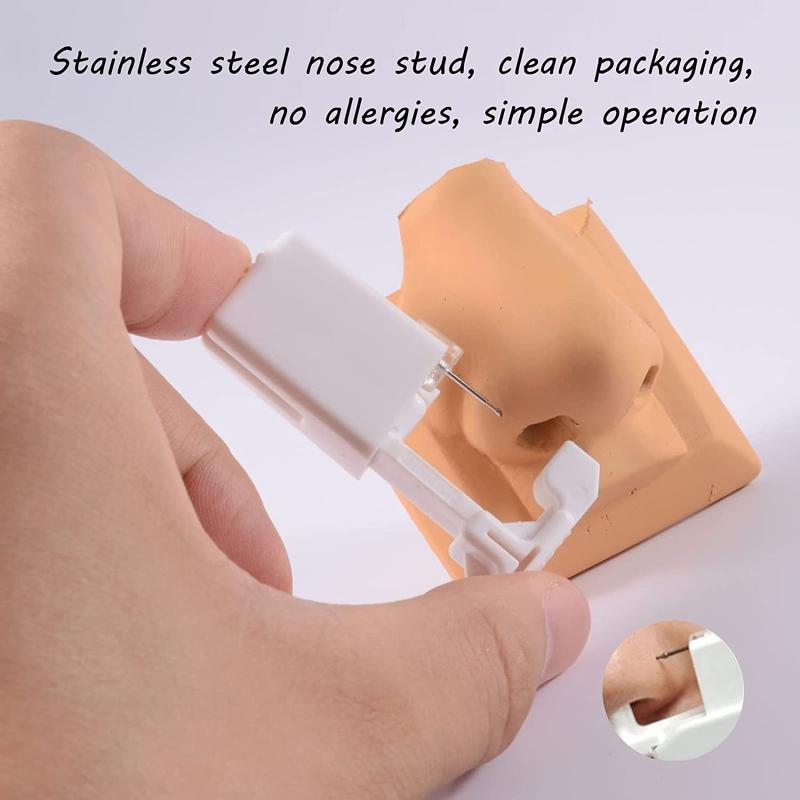 Disposable Safe Sterile Nose Ring Stud Piercing Unit Nailer with 21x Nose Stud Professional Machine Women Body Jewelry