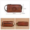 Whatna Antique-Style Tanned Natural Cowhide Leather 2-Way Mini Second Bag for Men, Handbag, Clutch, Small Box-Shaped Bag, Genuine Leather, Formal,