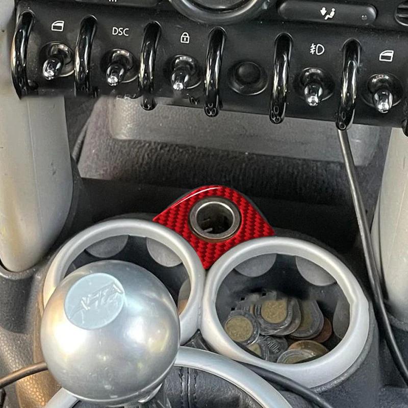 Pro Mini Cooper R50 R53 2002-2006 Styl karbonových vláken Dekorace panelu zapalovače do auta Samolepky Příslušenství