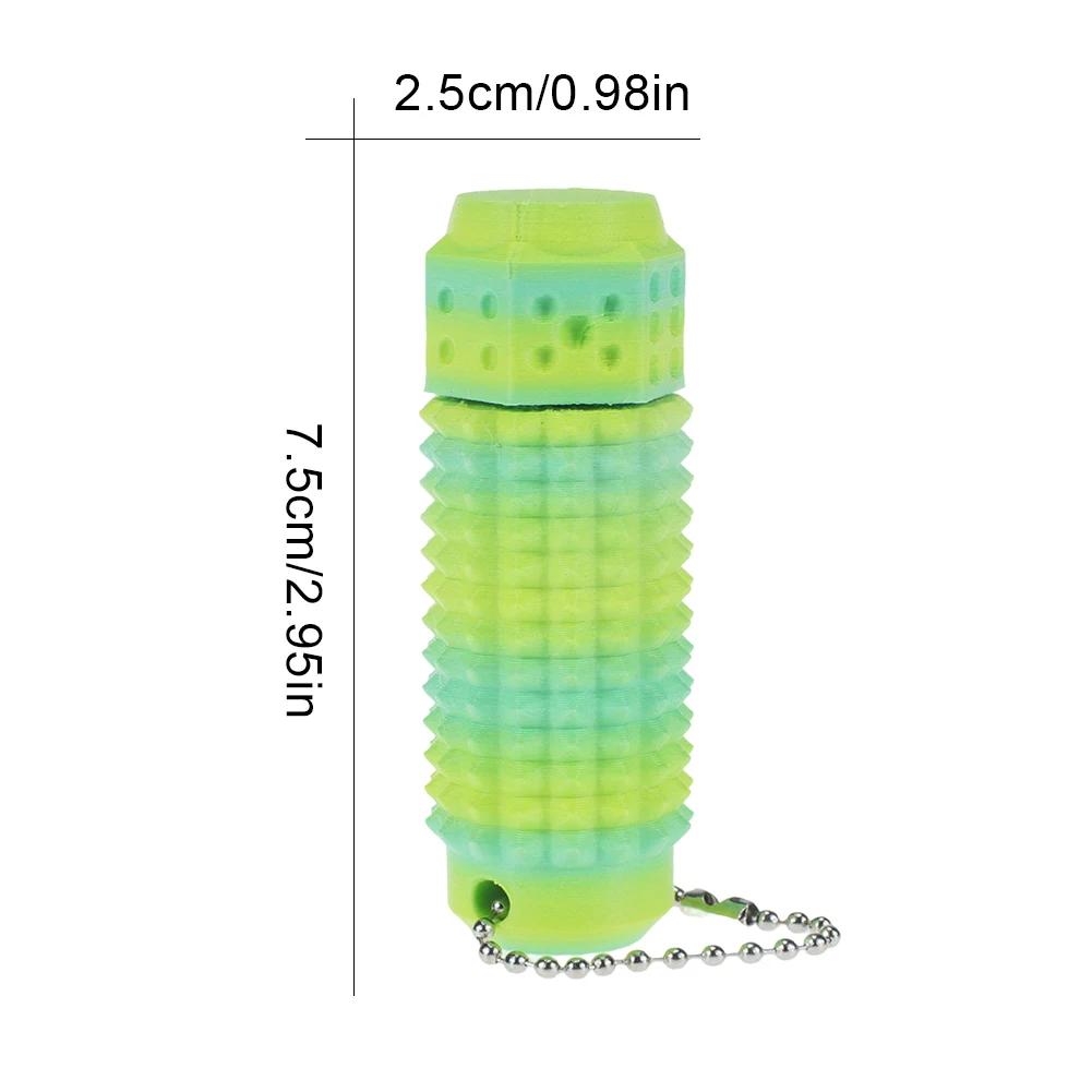3D Printed Little Spiky Sensory Roller Toys Stress Relief Spiky Stim Tactile Keychain Mini Grippie Fidget Toys Keychain Pendant