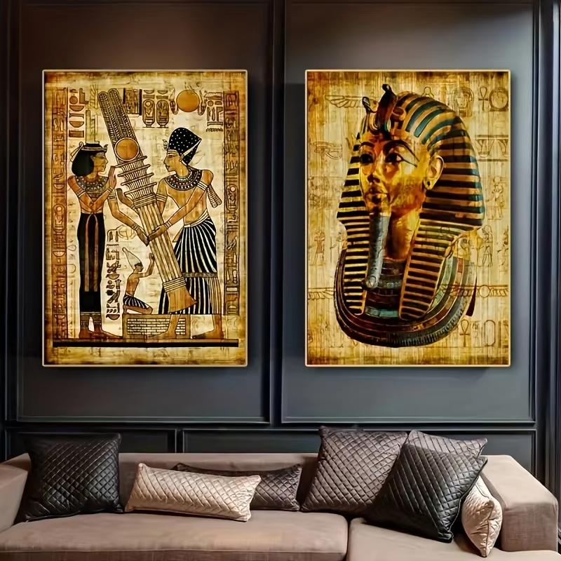 

2pcs Vintage Egyptian Canvas Wall Art, Hieroglyphic & Sphynx Designs, Unframed Room Decor, Ideal Gift for Bedroom, Warm Earthy T (as the picture,20x30cm-2pcs)