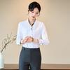 High-End Women's White Long Sleeve Shirt 2024 - Spring/Autumn Hotel Reception & Catering Uniform