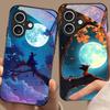 Witch Pumpkin Lantern For For iPhone 16E 15 14 13 Plus 12 Mini 11 Pro Max XR Xs X 7 8 6S 22 20 Black Tempered Glass Phone Case
