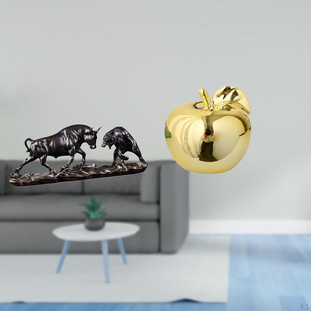 Modern Animal Sculpture Ceramic Figurine Feng Shui Cow Cattle Artwork for Desk Birthday Gift And