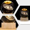 3D Crystal Ball with Warm Light Wooden Base Small Night Light Desktop Decoration Ornaments Holiday
