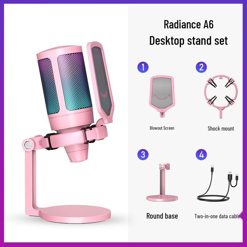

Микрофон Fifine A6 Radiance RGB для ПК, телефона, записи, игр, озвучивания и прямых трансляций Standard Package