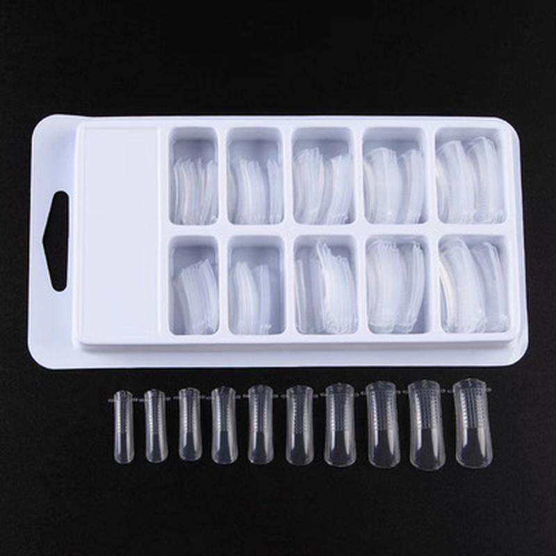 100pcs Quick Building Mold Tips Poly Nails Gel Fingers Extension Forms Nail Art UV Builder Acrylic False Fake Nail Tools