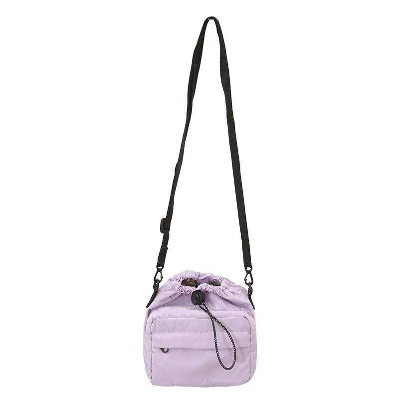 Original versatile mobile phone bag dopamine color scheme pleated drawstring bag fashionable and lightweight shoulder messenger bag