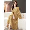 Floral V-Neck Long Sleeve Dress - Liu Yifei Inspired