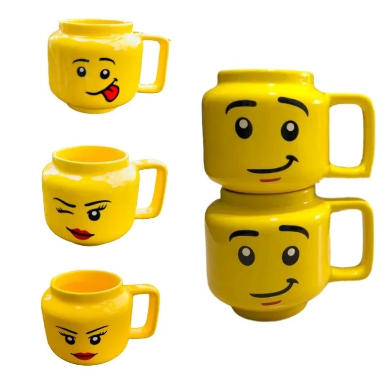 Kreativní kreslený film Káva Mléko Čaj Šálek vody Roztomilý Legrační výraz Děti Mléko Hrnek Snídaně Smile Keramický hrnek Domácí Šálek na vodu