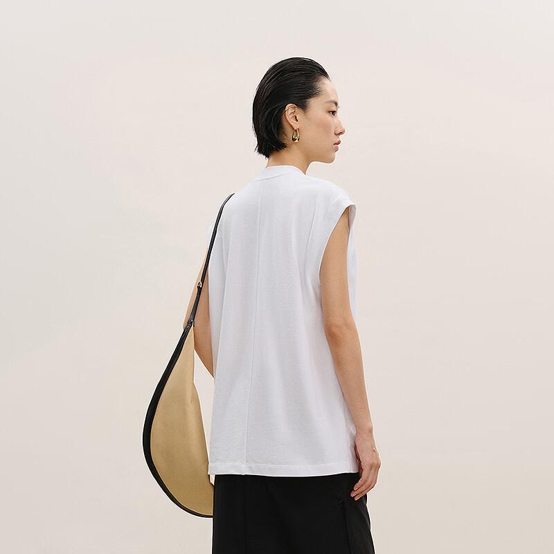 Less Women's V-Neck Sleeveless Cotton T-Shirt