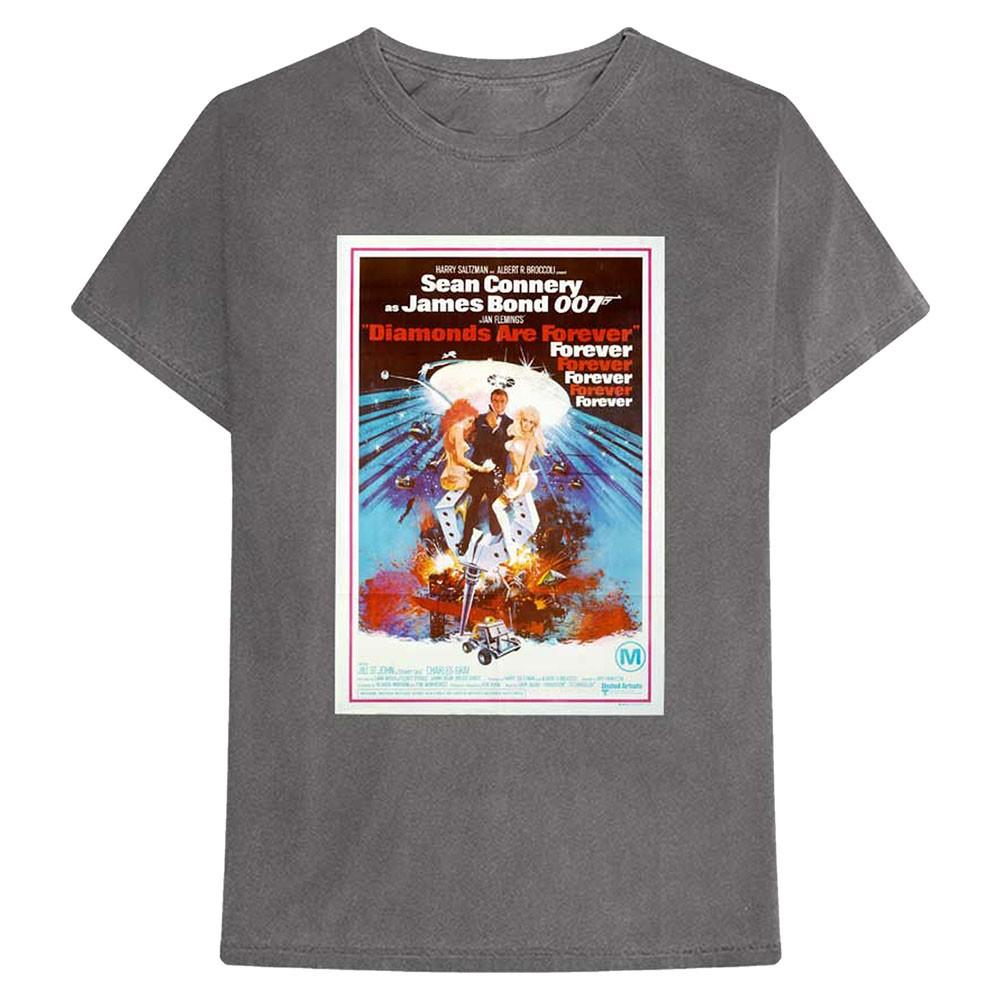 Men s James Bond Diamonds Are Forever Slim Fit T-shirt Medium Charcoal S