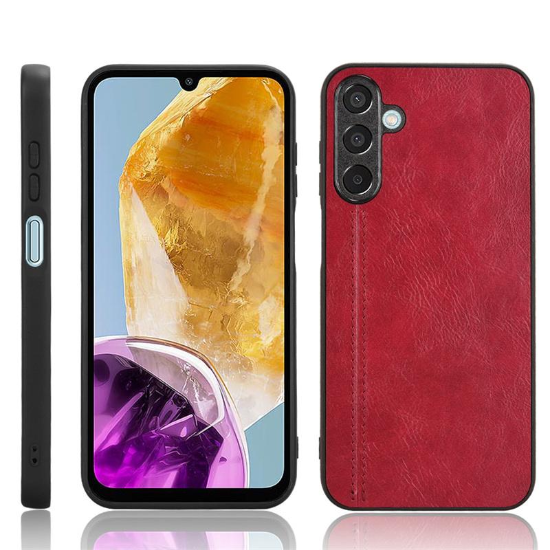 

Чехол из искусственной кожи с тиснением и тканевой отделкой для Samsung Galaxy M15 M35 M55 M14 M34 M54 5G, ультратонкий противоударный защитный чехол For Samsung M35 5G красный