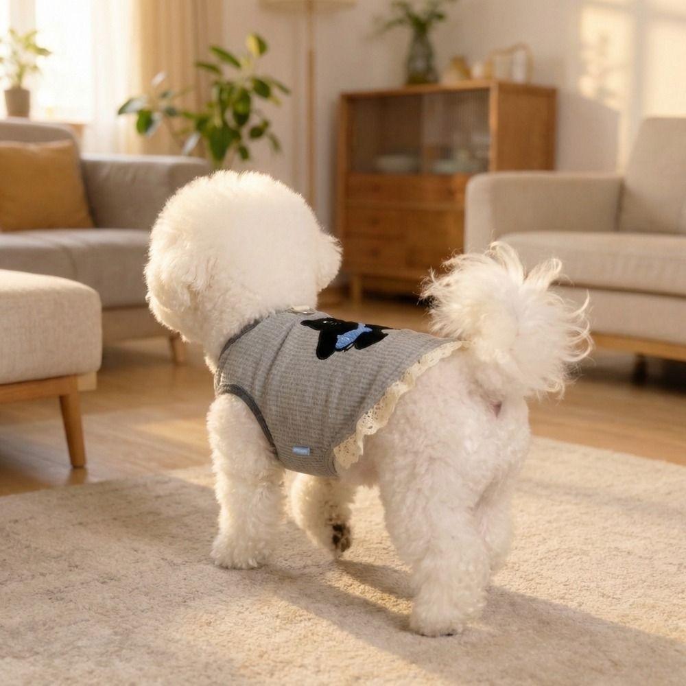 Breathable Pet Short Sleeve Cat Pattern Dog Undershirt Cute Dogs Pullover  Indoor/Outdoor