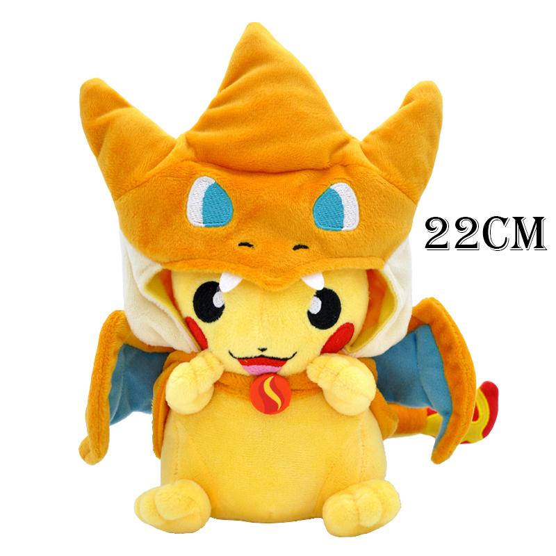 Pikachu Cosplay Cos Eevee Plush Toys Pikachu Peluche Garchomp Tyranitar Lucario Rayquaza Morpeko Gengar Plushies Stuffed Doll