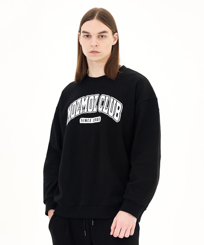 MOZMOZ [Set] Brushed Graphic Print Oversized Sweatshirt