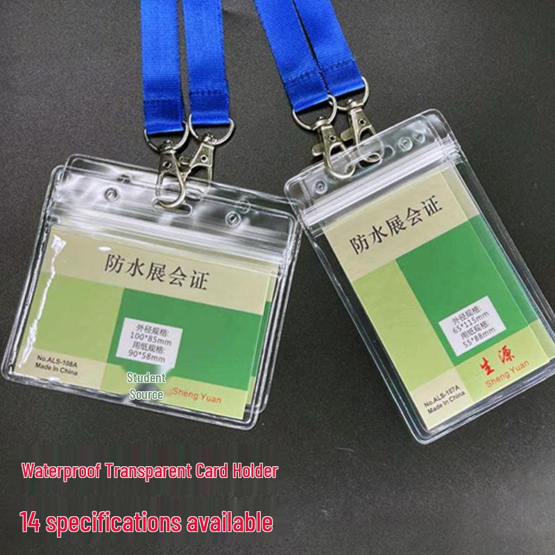Wodoodporny Przezroczysty PVC Etui na Kartę ID ze Smyczą dla Studentów