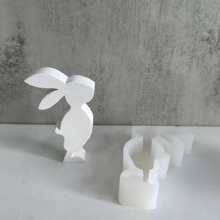 Easter Rabbit Candle Mold DIY Soap Mould Fondant Cake Baking Tool Silicone Mold