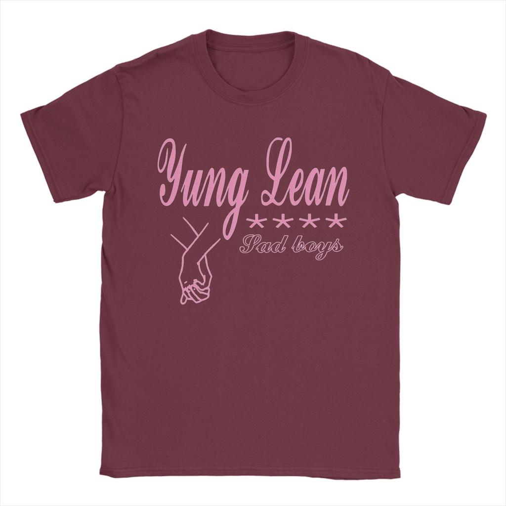 Printed Yung Lean Sad Boys Hands Pink  T Shirt for Men Women  Pure Cotton T-shirts Short Sleeve Tops