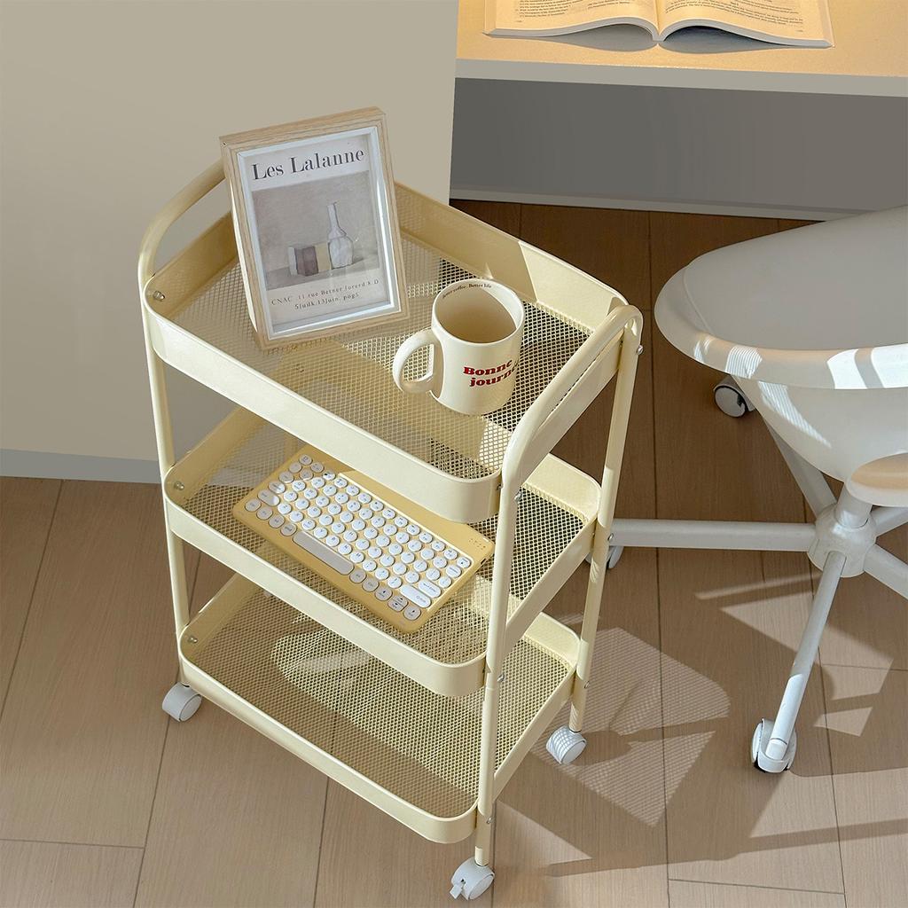 Small Trolley Multi-Layer Mobile Storage Rack for Kitchen, Bedroom, Bathroom, Snacks, Living Room, and Toilet Floor Storage