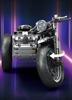 Seitenwagen-Motorrad Bausteine, Technic Retro Dreirad Modell, DIY Montage Steine, STEM Spielzeug für Sammler