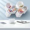 Oblique Pen Storage Holder Desk Pencil Holder Cup 6 Compartments Makeup Brush Organizer Holder for Bedroom Office