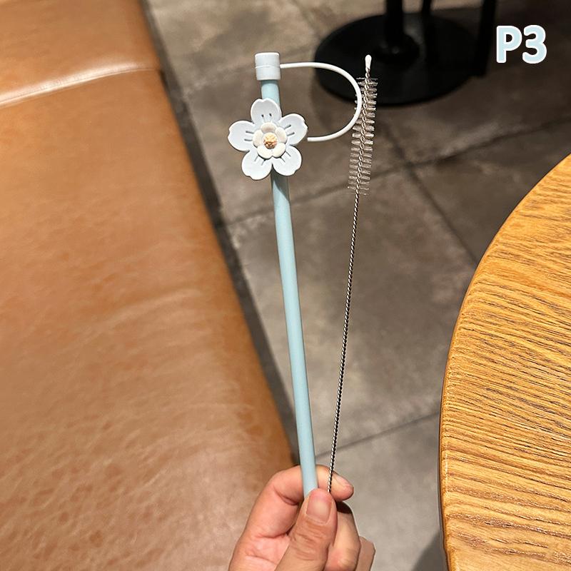1Pc Silicone Straw Plug For Water Glass Bottle Flower Shape Drinking Dust Cap Straw Tips Cover Cup Accessories For 6-8Mm Straws