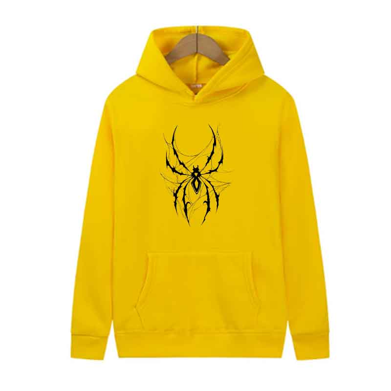 Originality Spider Print Men Women Top Spring Autumn Winter Casual Long Sleeves Hoodie Sweatshirts Street Trends Unisex Clothing