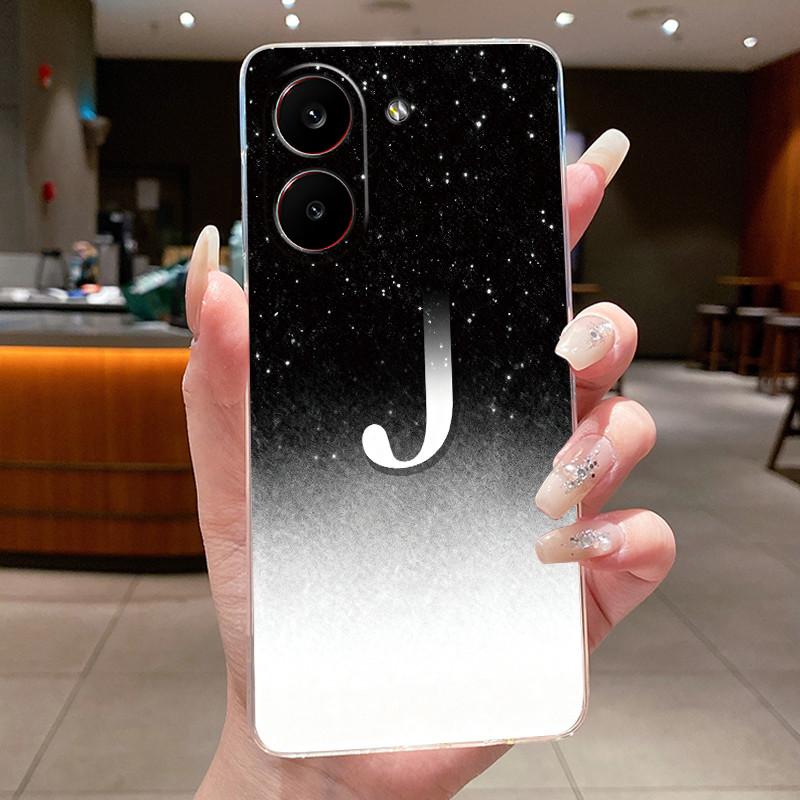 Couple Phone Case For Xiaomi Redmi Turbo 5 /Xiaomi Poco X8 Pro 5G Lucky Letter Flower Pattern Clear TPU Anti-scratch Soft Casing