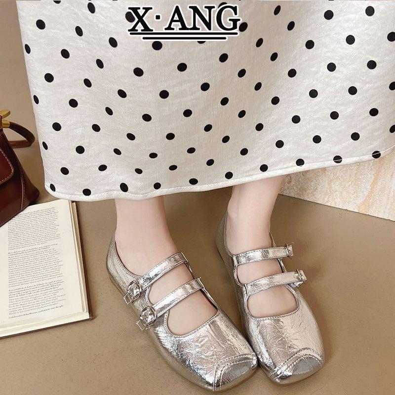 Leather Soft Sole Is Not Tired of Women's Shoes Mary Jane Shoes, New Summer with Skirts and One Pedal Single Shoes