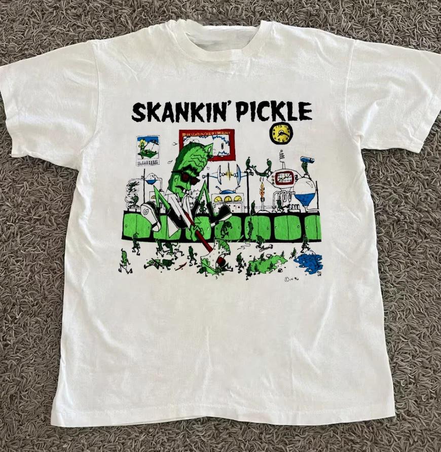 SKANKIN PICKLE Rare Vtg T-Shirt Unisex Short Sleeve S разноцветный
