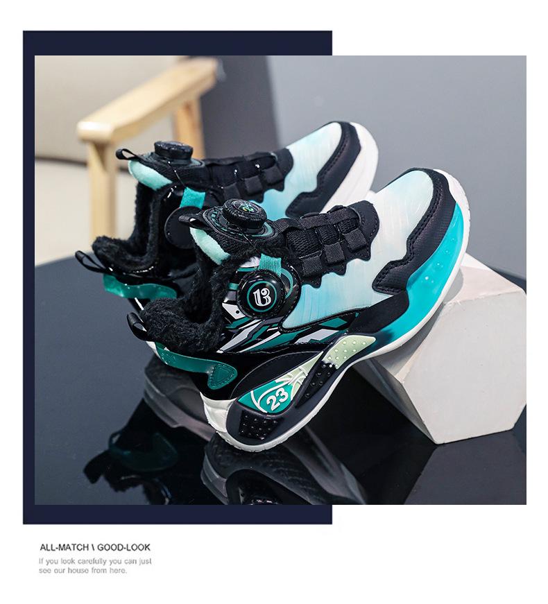 Jungen Basketballschuhe Winter 2025 - Leichte, rutschfeste Sportschuhe mit Samtfutter für Kinder