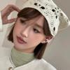 French Pastoral Style Handmade Crochet Headscarf Hat Knitted Triangle Headband Retro Flower Design Fashion Towel Accessory