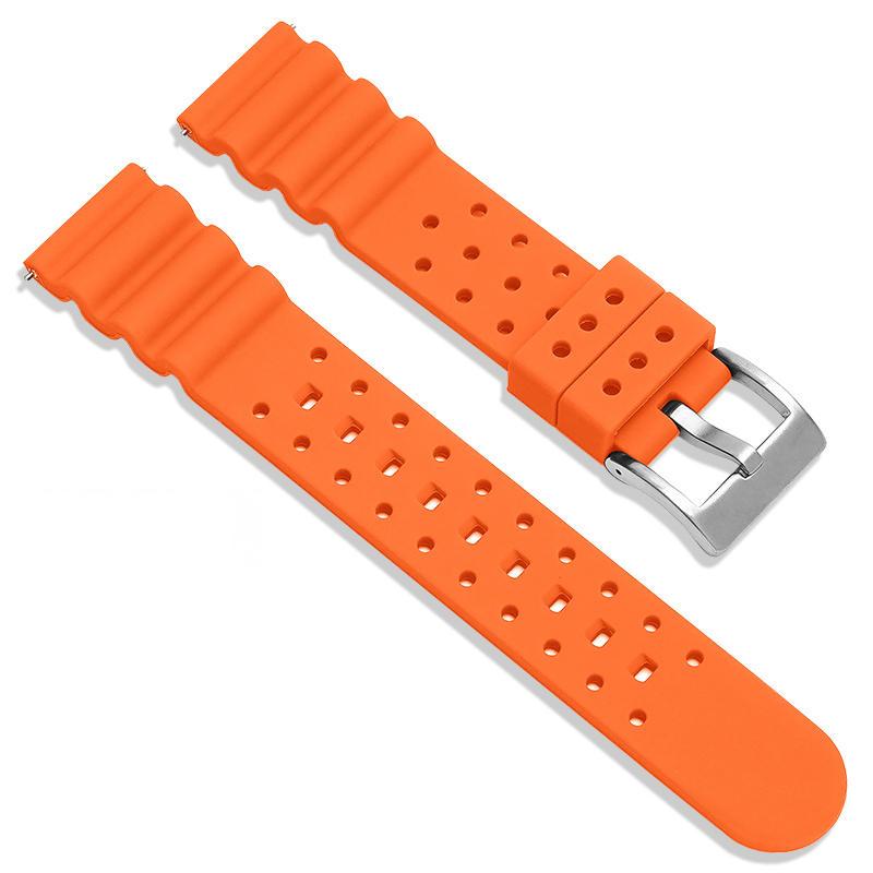 

20mm 22mm 24mm Silicone Watch Band Sport Bracelet Men Women Universal Waterproof Watch Strap Replacement Watches Accessories 24mm black buckle помаранчевий