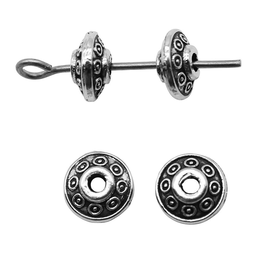 Multi Color Flower Edge Spacer Beads Metal Charms For Jewelry Making Accessories