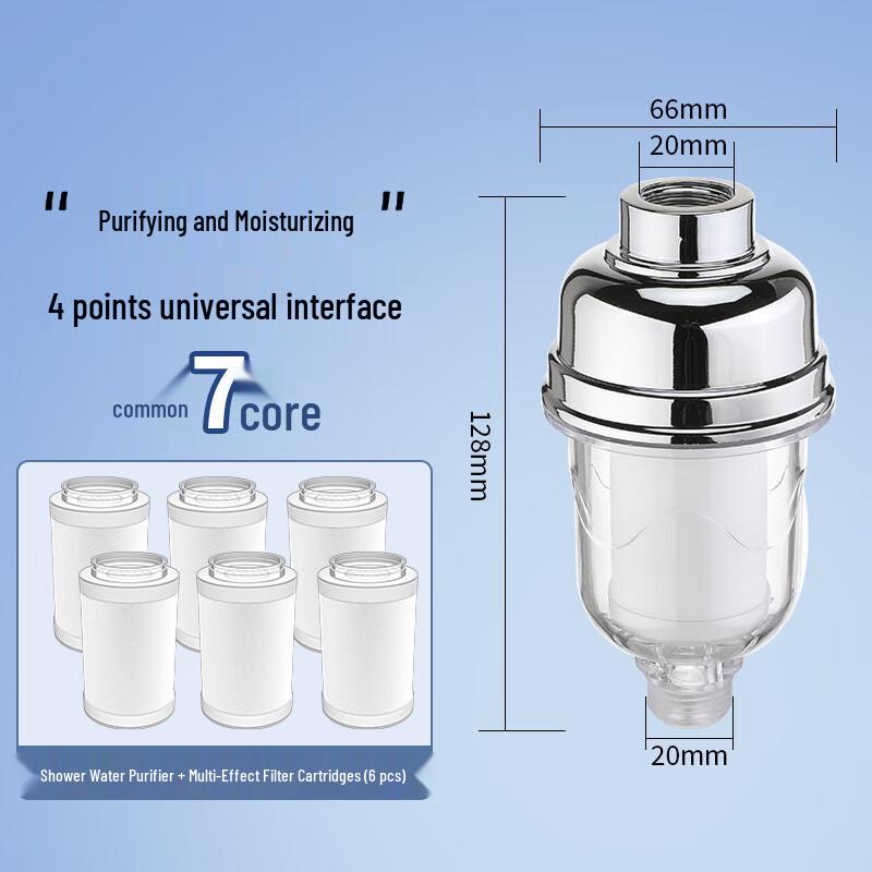 YIXI Shower Filter System with PP Cotton Cores, 2-Pack