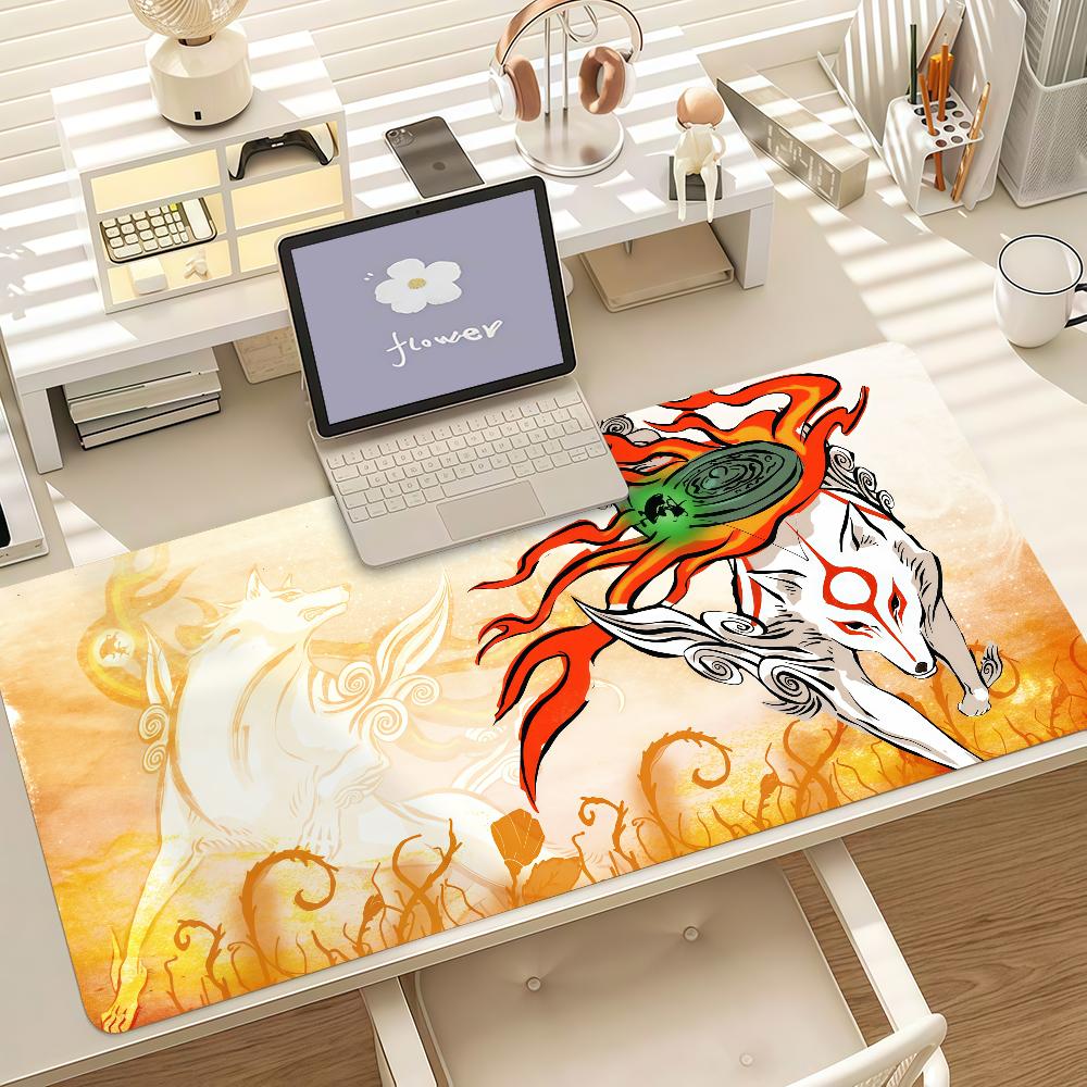 Game O-Okami Mouse Pad Anti Slip Rubber Edge Locked Thickened Laptop Gaming Desk Mat