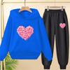 Petals Heart-shaped Children's Tops and Bottom Hoodies Girls Boy Age 3-12 Coat Casual Toddle Sweatshirr Clothing