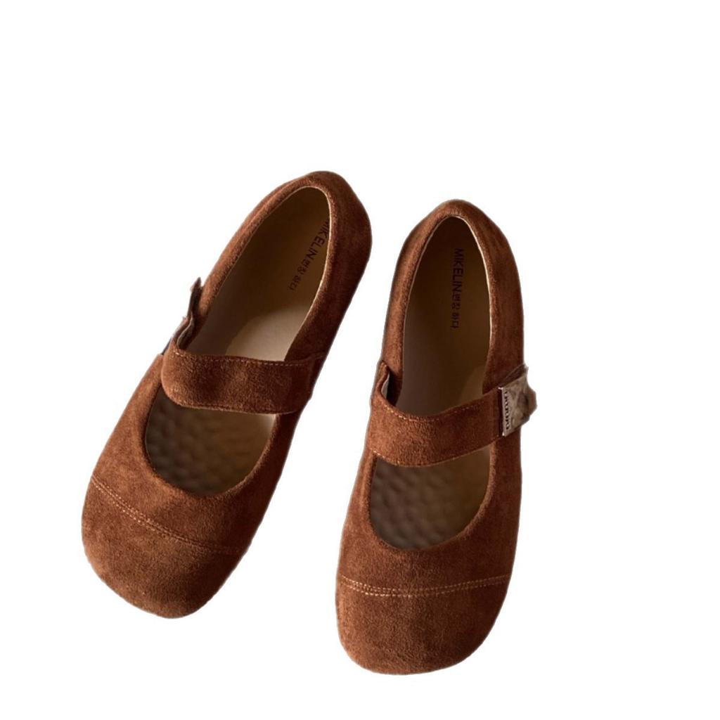 2025 autumn and winter new retro Mori round head Mary Jane shoes women's night breeze gentle shallow mouth single shoes ladyshoes