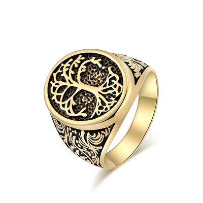 2026 Retro Style Tree of Life Ring Ring Men's Domineering Oversized Wrench Personalized Hand Jewelry