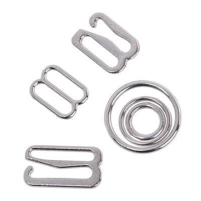 Nähtechnik von 100 silbernen Metall-BH-Schultergurtverstellern, Schieber/Haken/O-Ring-Unterwäsche