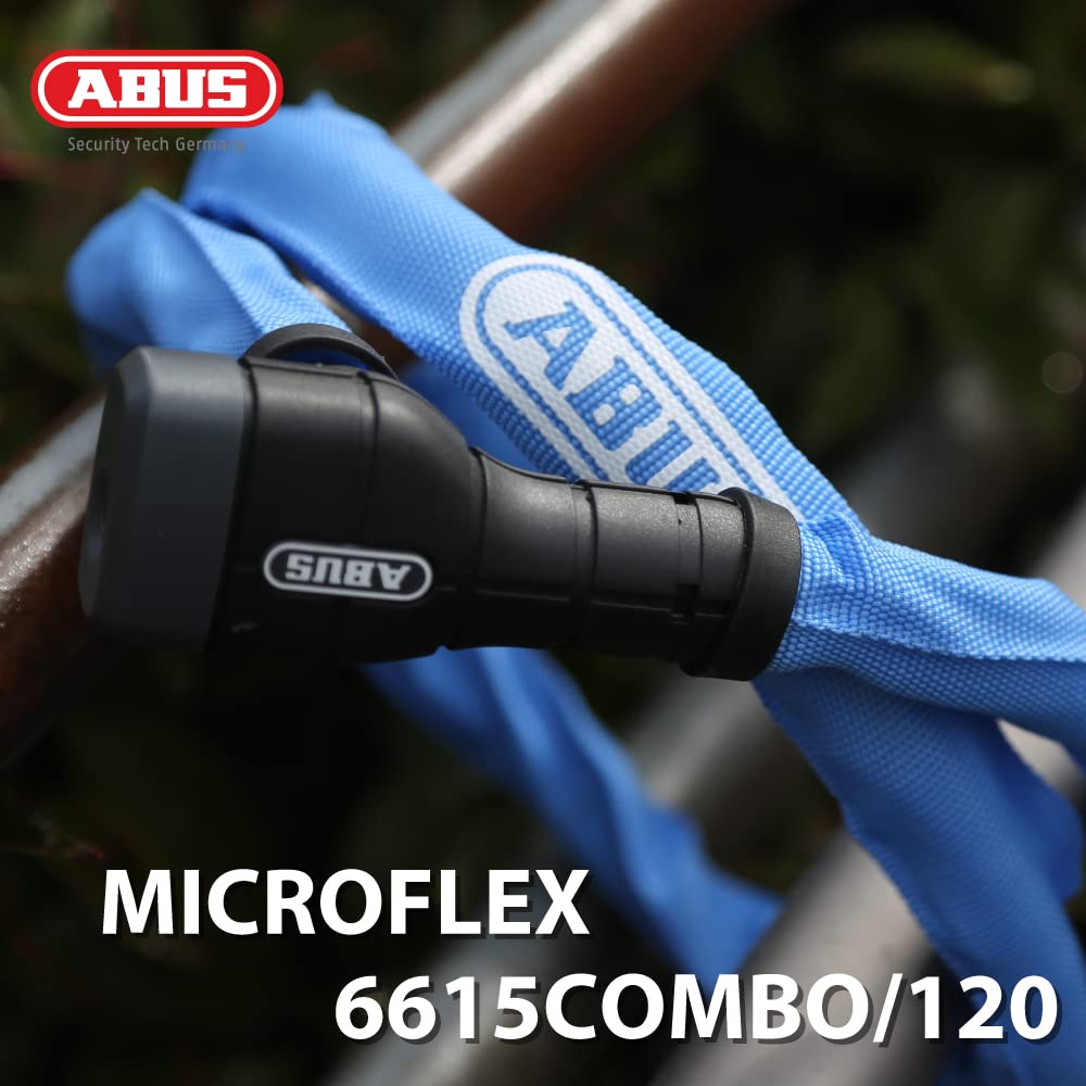 Japanese ABUS Bicycle Key Lock Road Bike Key Armored Cable Lock Theft Solemnity System 120cm Black [Genuine Product] [Microflex 6615K]