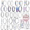 925 Sterling Silber Creolen Hypoallergene Creolen mit Zirkonia Mode Hochwertiger Schmuck für Damen Mädchen