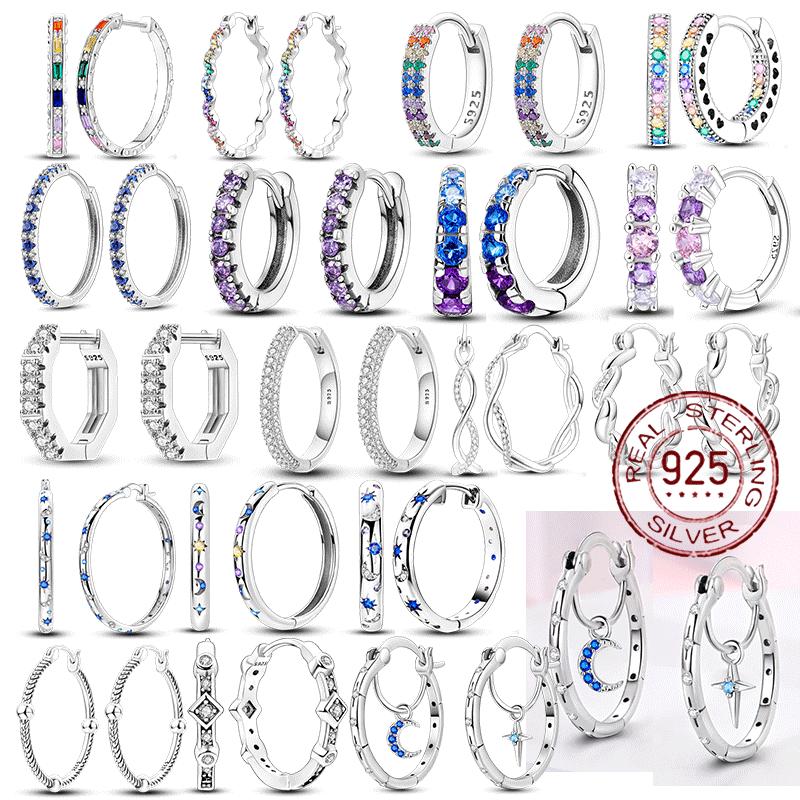 925 Sterling Silber Creolen Hypoallergene Creolen mit Zirkonia Mode Hochwertiger Schmuck für Damen Mädchen