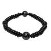 [Imperial Aura] Japanese Gods Onyx Strongest Brothers [Amaterasu-Omikami] [Susanoo-no-Mikoto] Carved Beads 12mm Onyx Ebony Button Bracelet