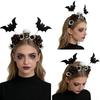 Decorative Cloth Headbands for Events Halloween Flower Skeleton Bat Headband, Gothic Floral Skull Hair Bands, Spooky Stylish Bands Accessory,