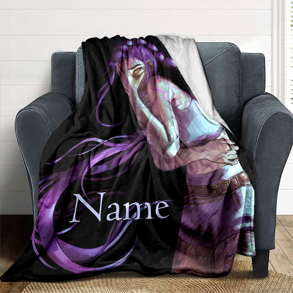 Customizable KPop Demon Hunters3 Throw Blanket – Personalized Name, All-Season Cozy Snug Blanket, Machine Washable, Personalized Blanket