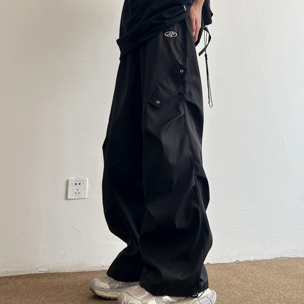 

Мужские брюки в американском стиле High Street Workman, лето 2025, новые модные широкие свободные покрои, винтажные прямые повседневные брюки 2XL чёрный