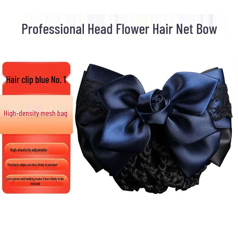 Elegant Bow Hair Bun Net Clip